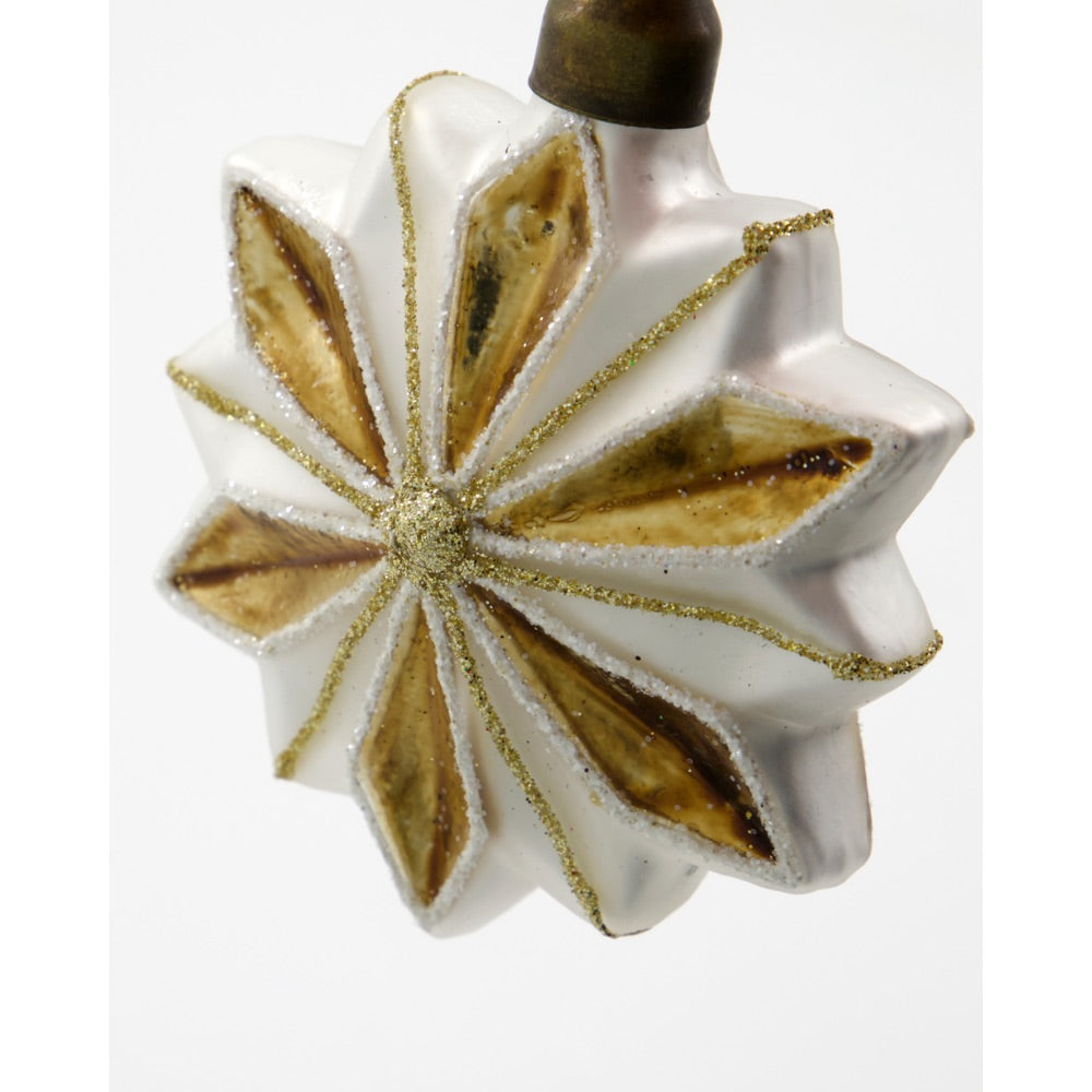 Close-up of Stella star-shaped Christmas bauble from House Doctor