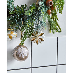 Fir wreath decorated with glass Christmas baubles from House Doctor