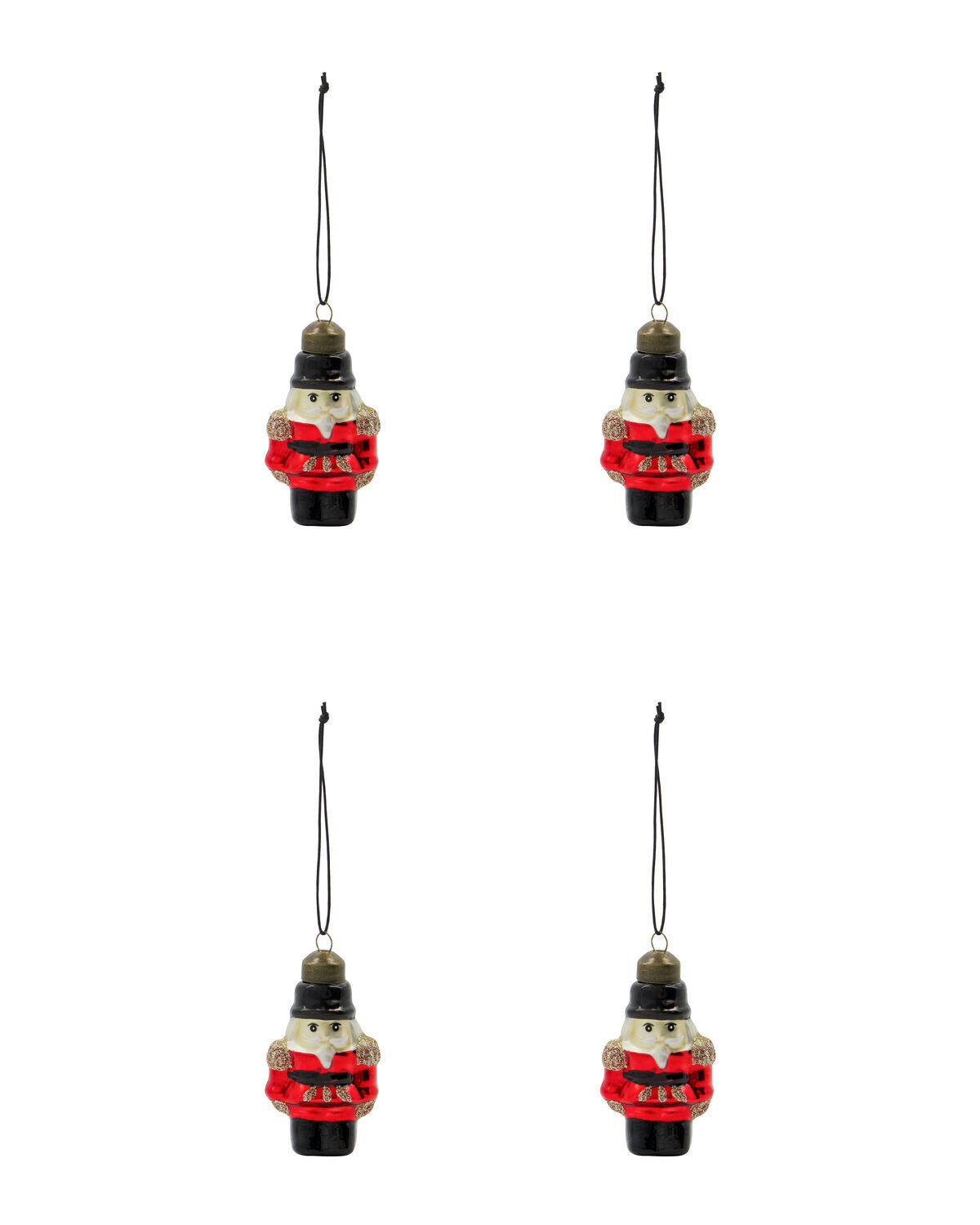 Nutcracker Christmas bauble, 7 cm high, from House Doctor, set of 4