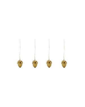 Gold-colored metal acorns for hanging, set of 4 from House Doctor