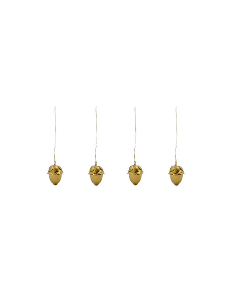 Gold-colored metal acorns for hanging, set of 4 from House Doctor