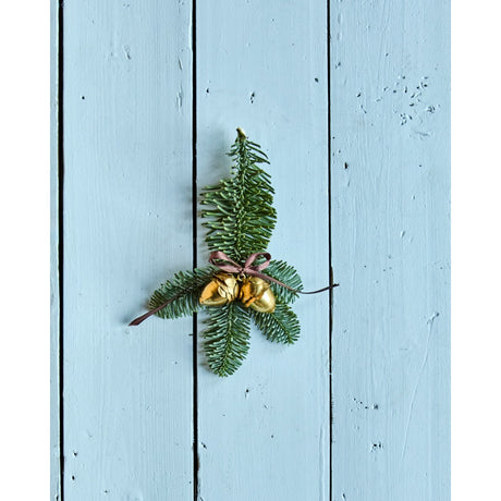 Small spruce sprig with bow and two acorns in gold-colored metal from House Doctor