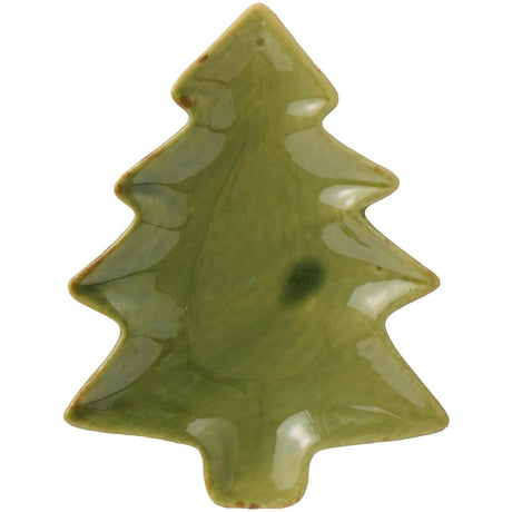 Green ceramic Christmas tree-shaped bowl from Ib Laursen