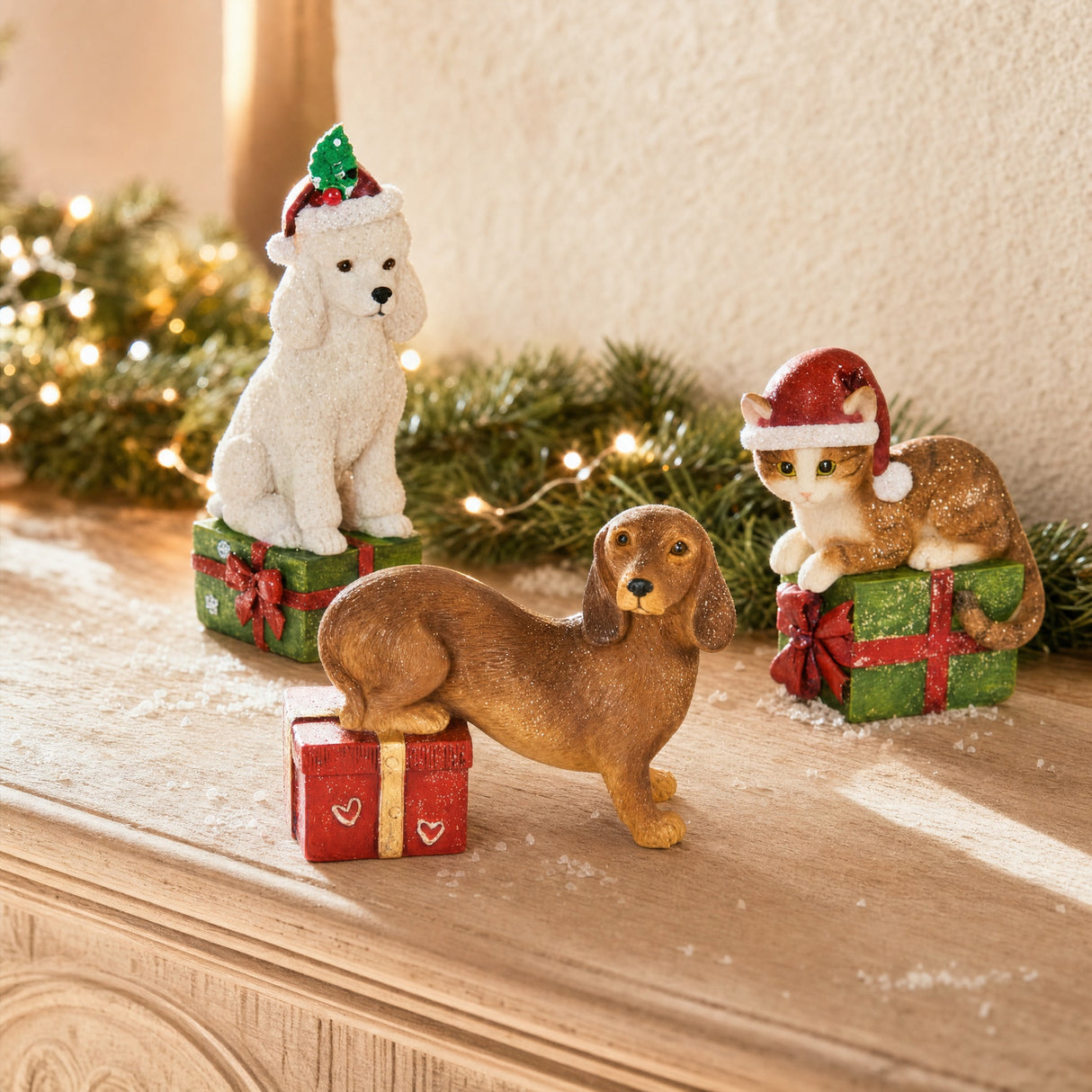 Dog or cat with gift