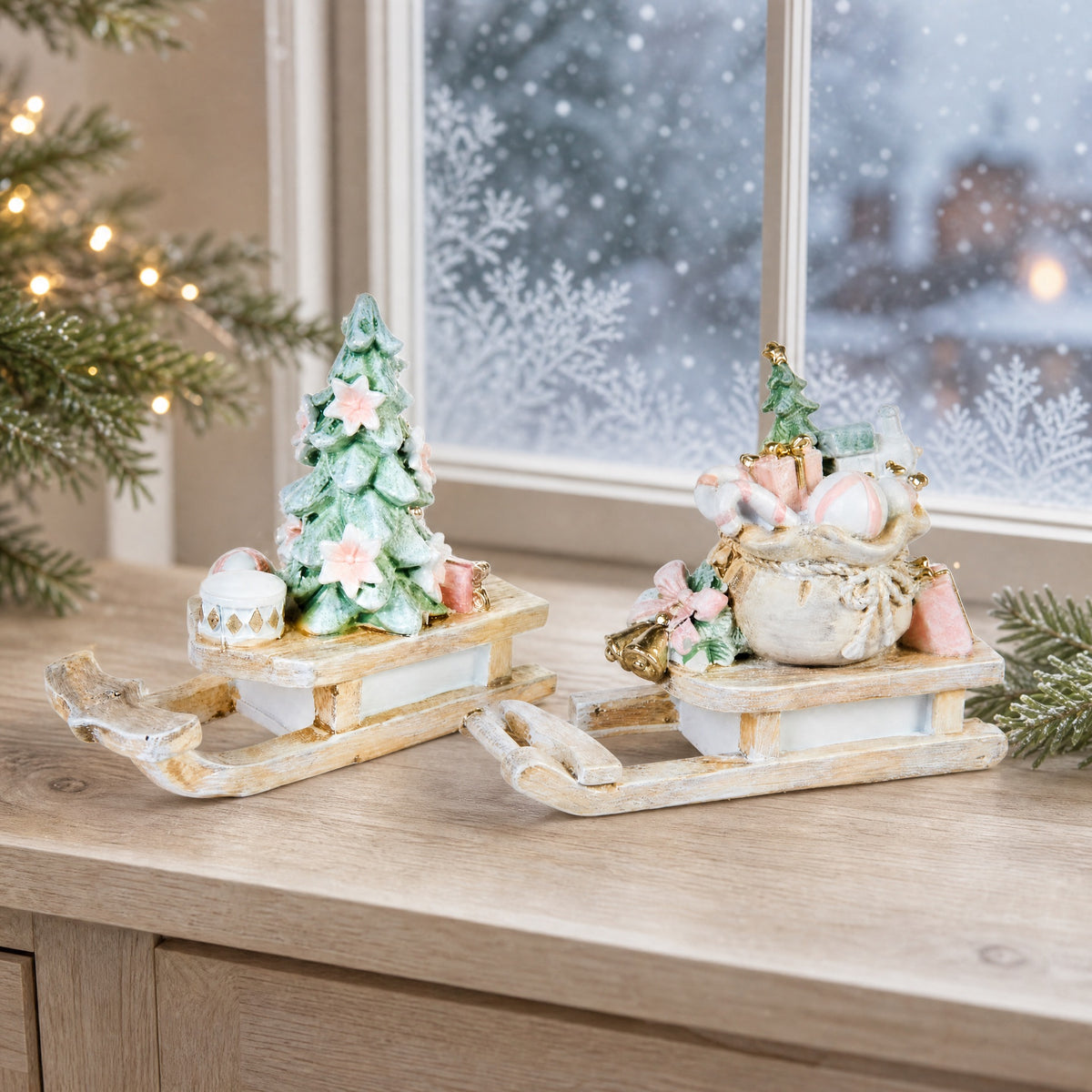 Pastel colored sled