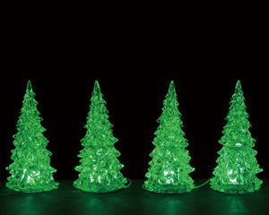 Crystal Lighted Tree 3 Color Changeable 4-pak lystræer til juleby