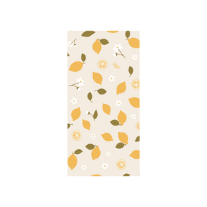 Papirserviet med gule citroner og hvide blomster fra Ib Laursen