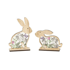 Påskehare med blomsterdekoration lille