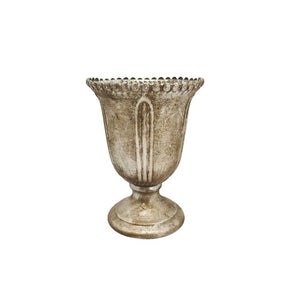 Krukke med sølvfarvet struktur