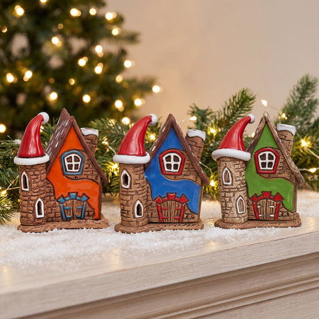 Santa hat houses