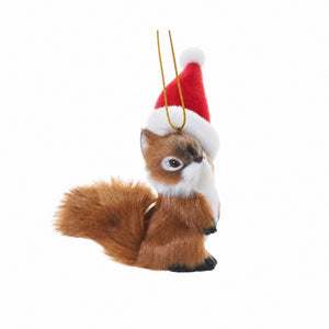 Forest animals with Santa hats
