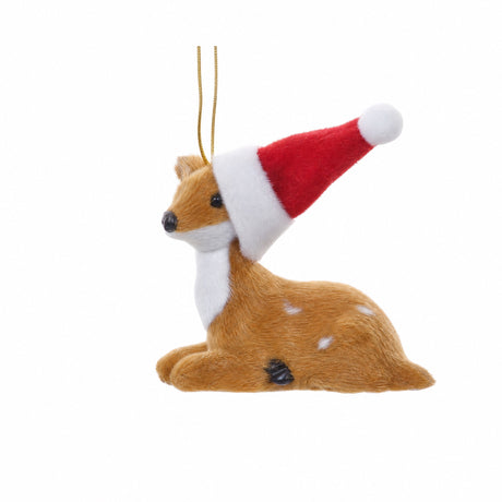 Forest animals with Santa hats