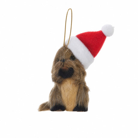 Forest animals with Santa hats
