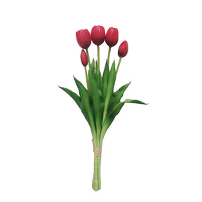Buket med kunstige tulipaner 39 cm høje røde