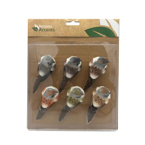 Clip-on birds for decorating branches and wreaths
