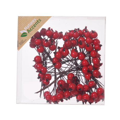 Red berries on 12 mm wire for Christmas decorations