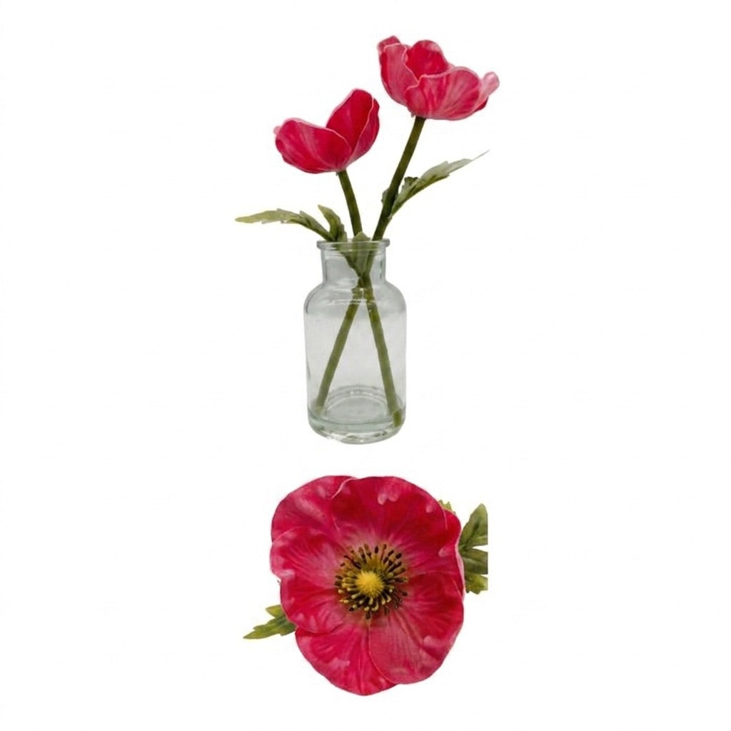 Poppies in a glass vase