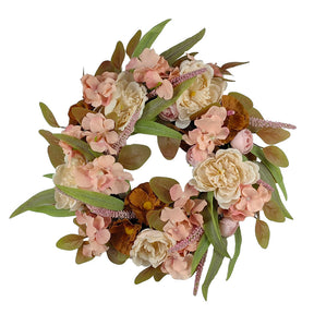Rustik kunstig blomsterkrans 40 cm i dia