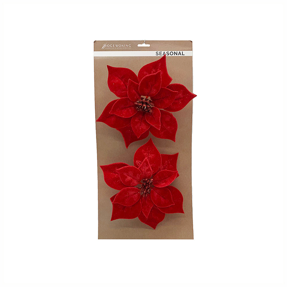 Red clip-on Christmas stars, 2-pack for decoration