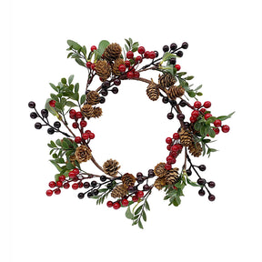 Wreath with red and black berries, 30 cm diameter