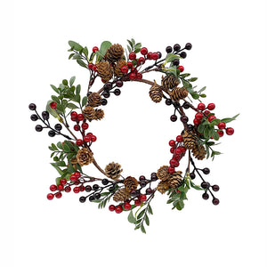 Wreath with red and black berries, 30 cm diameter