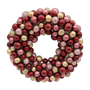 Berry wreath in red, gold and pink, 25 cm diameter, for hanging
