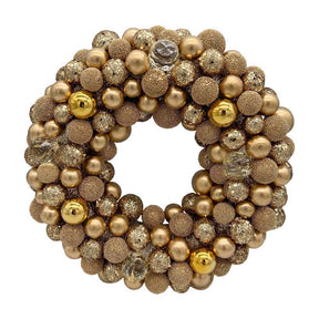 Gold-colored berry wreath, 25 cm diameter, for hanging