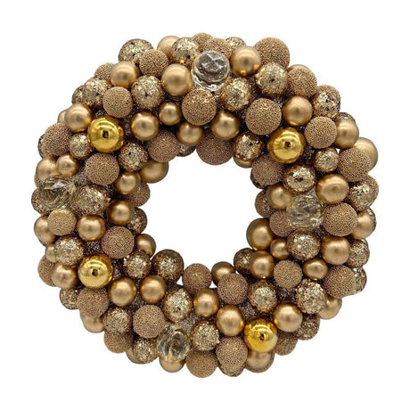 Gold-colored berry wreath, 25 cm diameter, for hanging