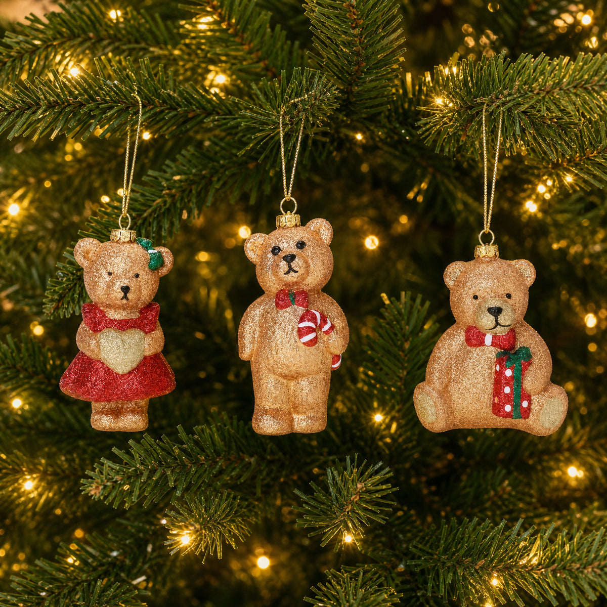 Christmas bauble Glitter bear