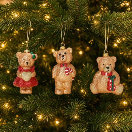 Christmas bauble Glitter bear