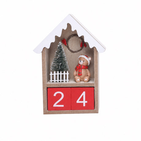 Wooden Advent calendar with countdown