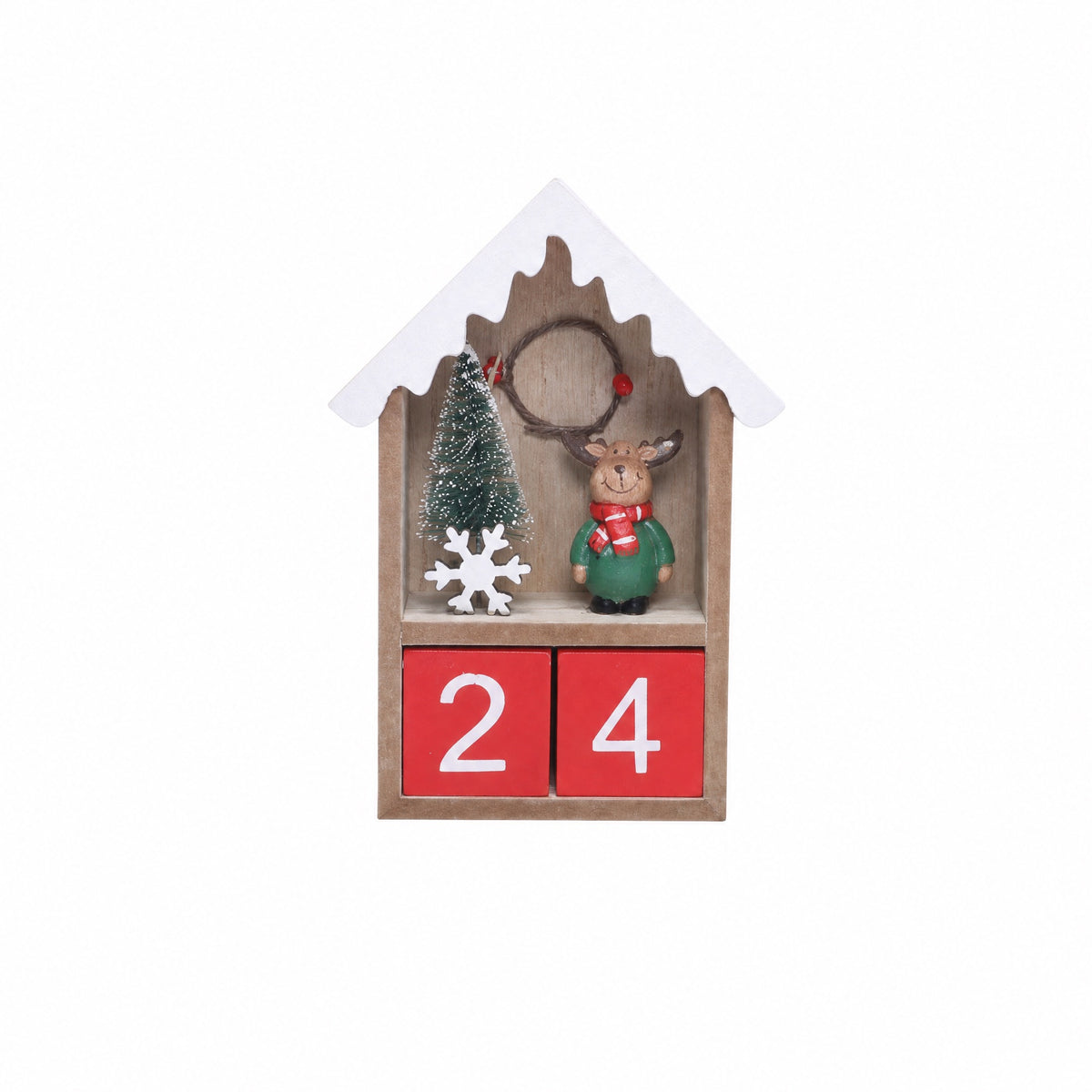 Wooden Advent calendar with countdown