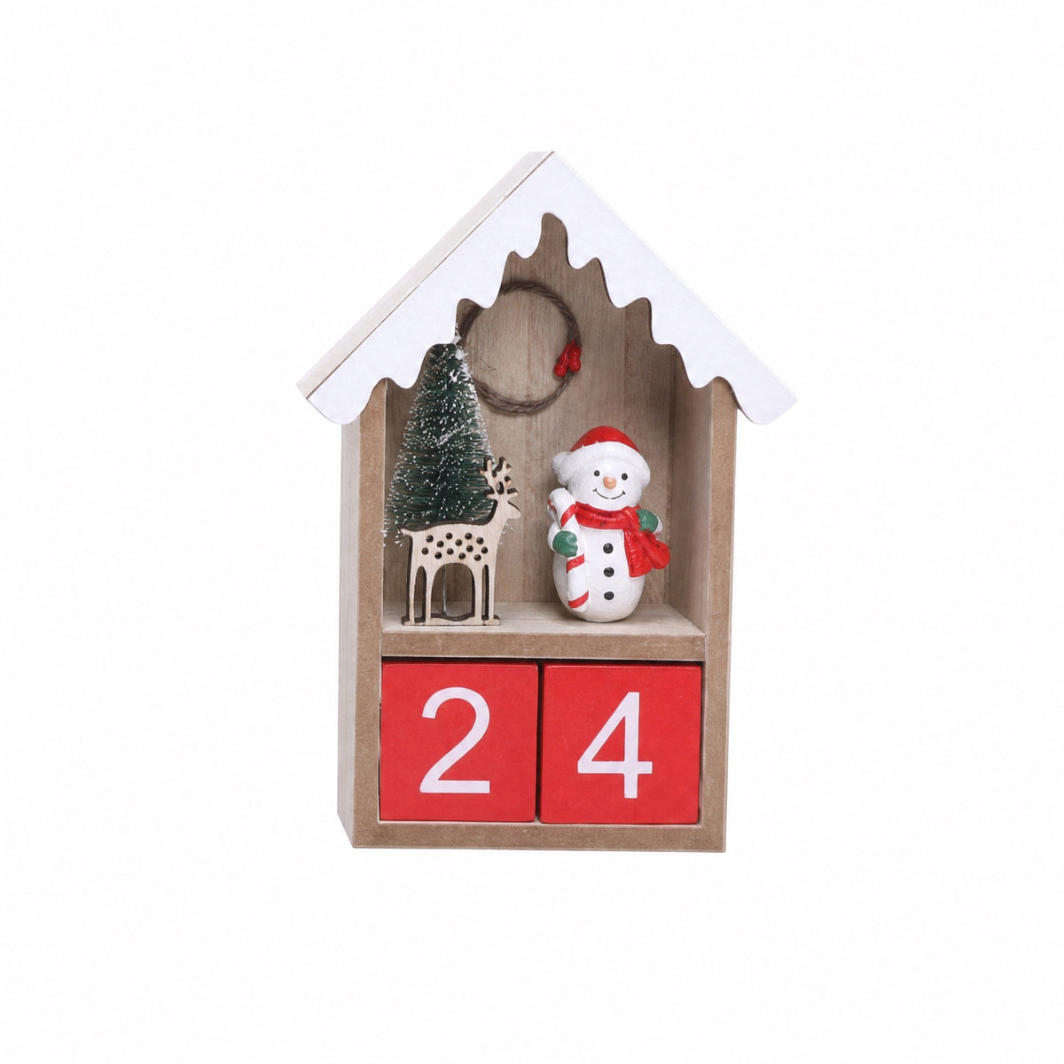 Wooden Advent calendar with countdown