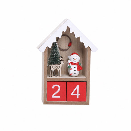 Wooden Advent calendar with countdown