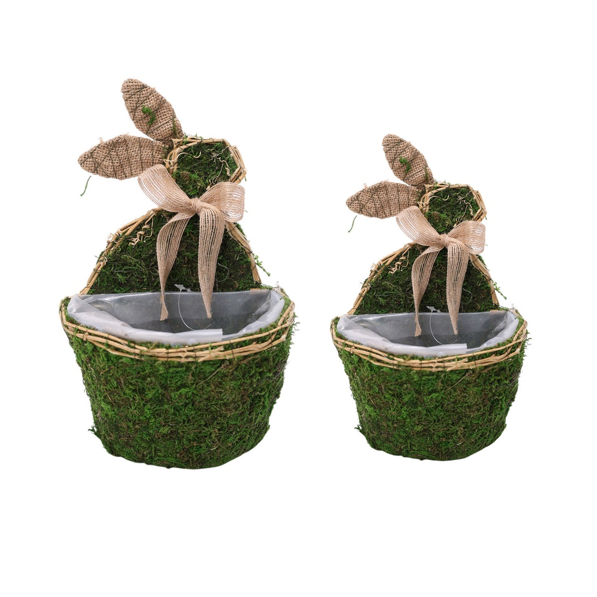 Set of two decorative bowls with Easter bunny silhouette