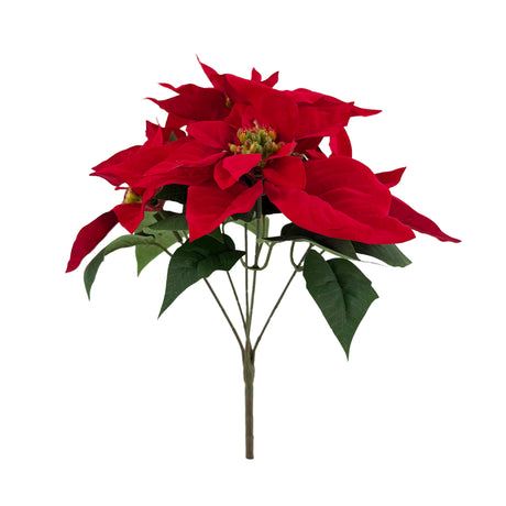 Bouquet of artificial red poinsettias, 33 cm tall