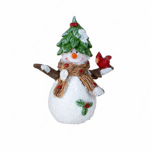 Snowman with spruce hat