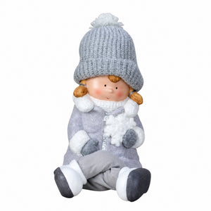 Winter children with hanging legs