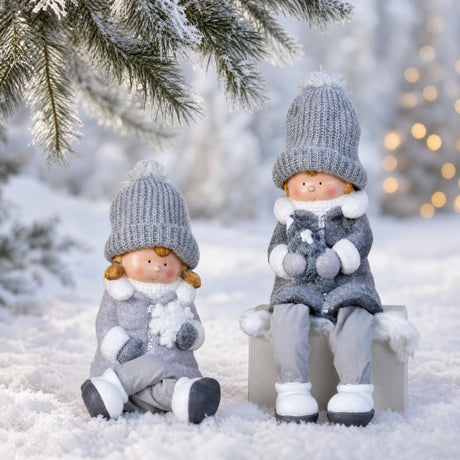 Winter children with hanging legs