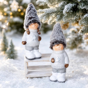 Winter children with soft hats
