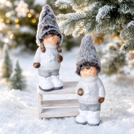 Winter children with soft hats
