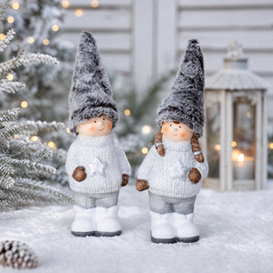 Winter children with soft hats