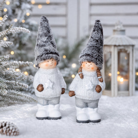 Winter children with soft hats