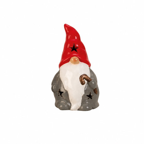 Ceramic gnome with sack or cane