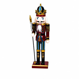 Nøddeknækker figur i træ med blå krone