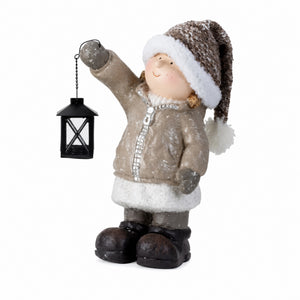 Winter children with lantern