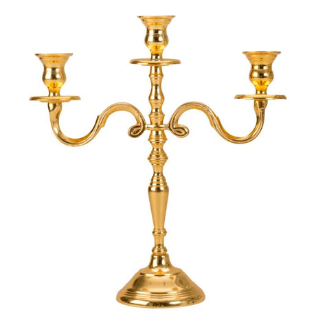 3-armet lysestage guldfarvet