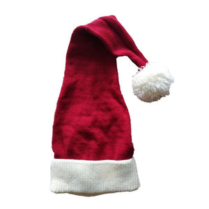 Nissehue i rød og hvid strik