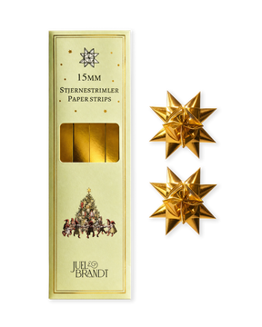 Metallic gold star streamers, 15 mm, from Juel & Brandt