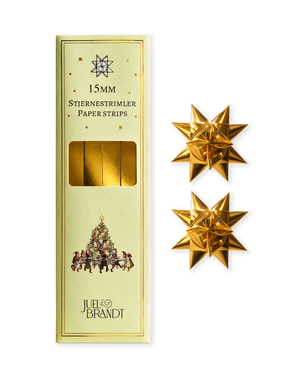 Metallic gold star streamers, 15 mm, from Juel & Brandt